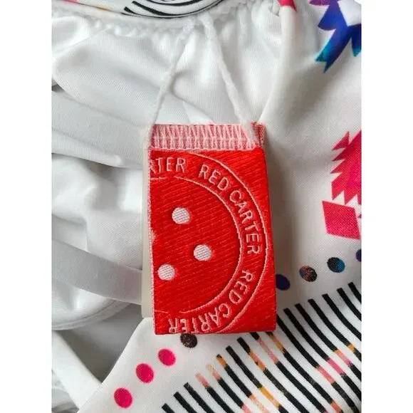 Red Carter White Multicolor Aztec Print One Piece Cutout Swimsuit - Small (6) - Picture 8 of 16